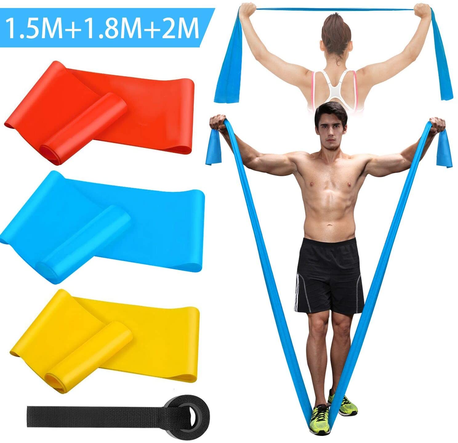 Yoga Fitness Resistance Band - Elastic Fitness Bands 3Pcs Resistance Bands