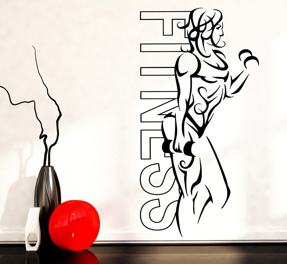 Yoga Health & Fitness Centre - Wall Stickers Vinyl Fitness Girl Woman