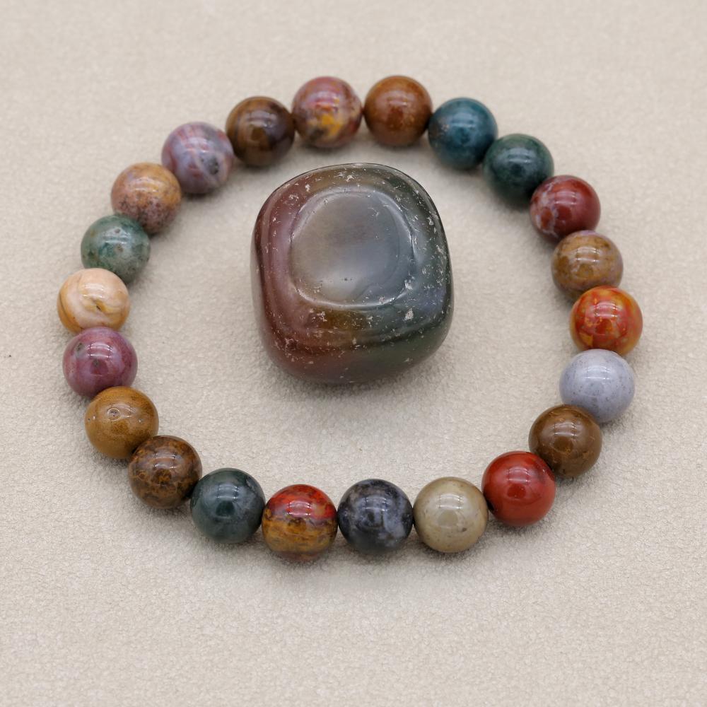 Yoga Health & Fitness Centre - 8mm Natural Stone Ocean Jasper Beaded