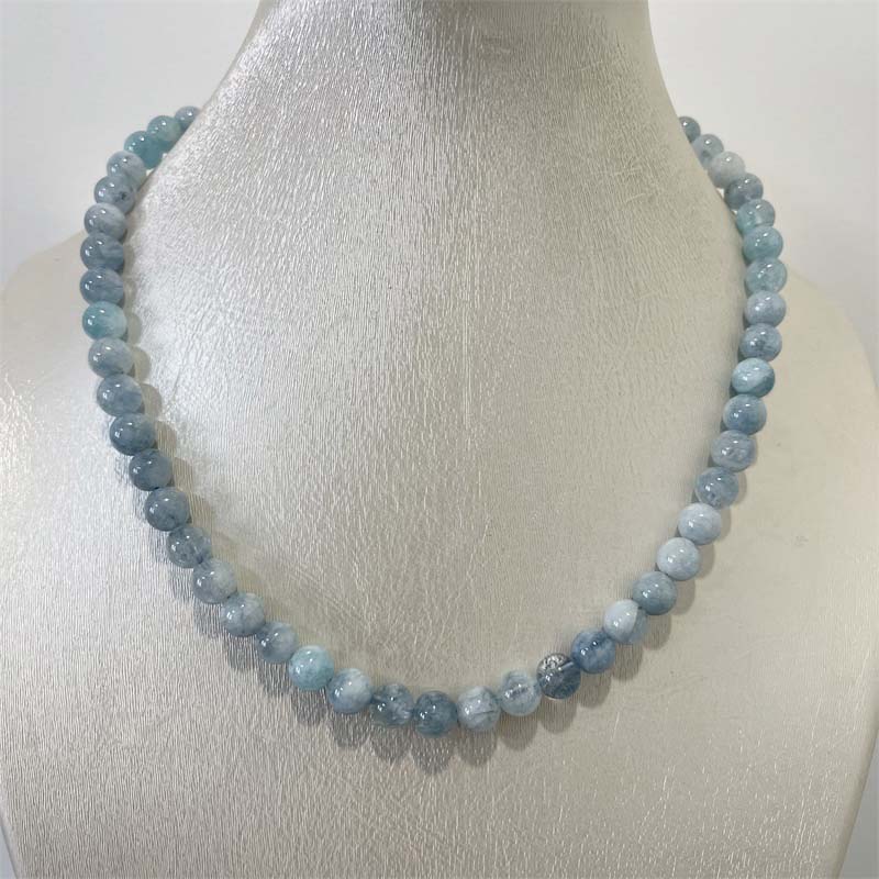 8MM Aquamarine Jade Necklace B - Yoga Health & Fitness Centre review and price