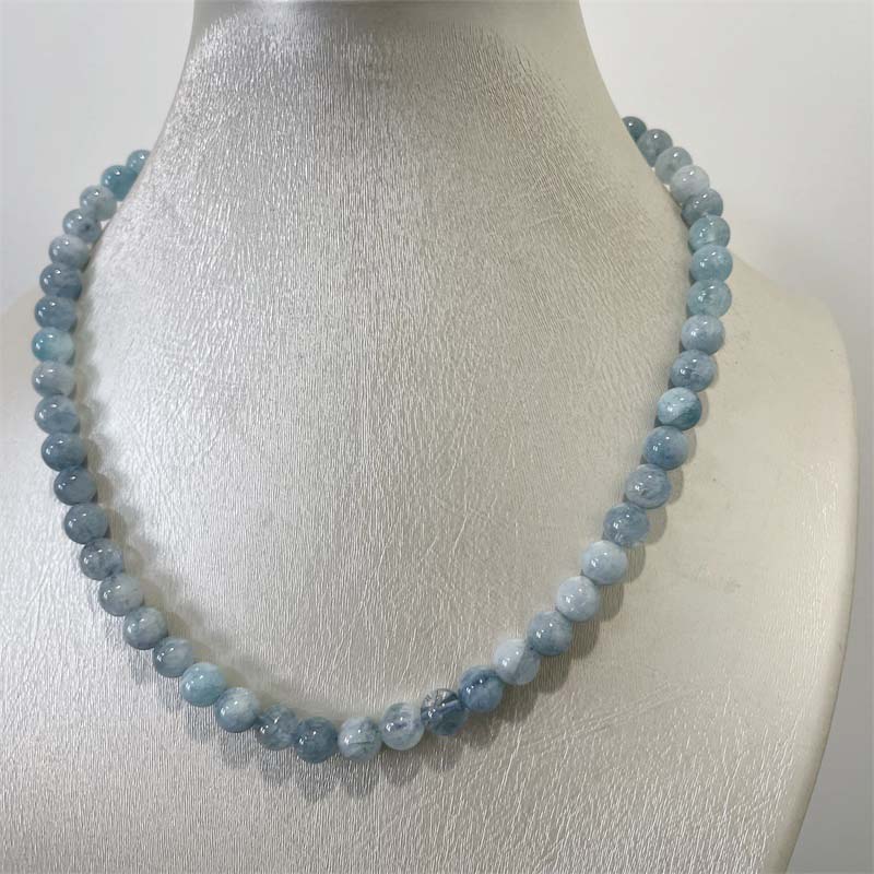 8MM Aquamarine Jade Necklace B - Yoga Health & Fitness Centre review and price