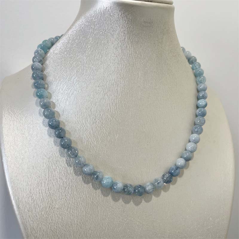 8MM Aquamarine Jade Necklace B - Yoga Health & Fitness Centre review and price