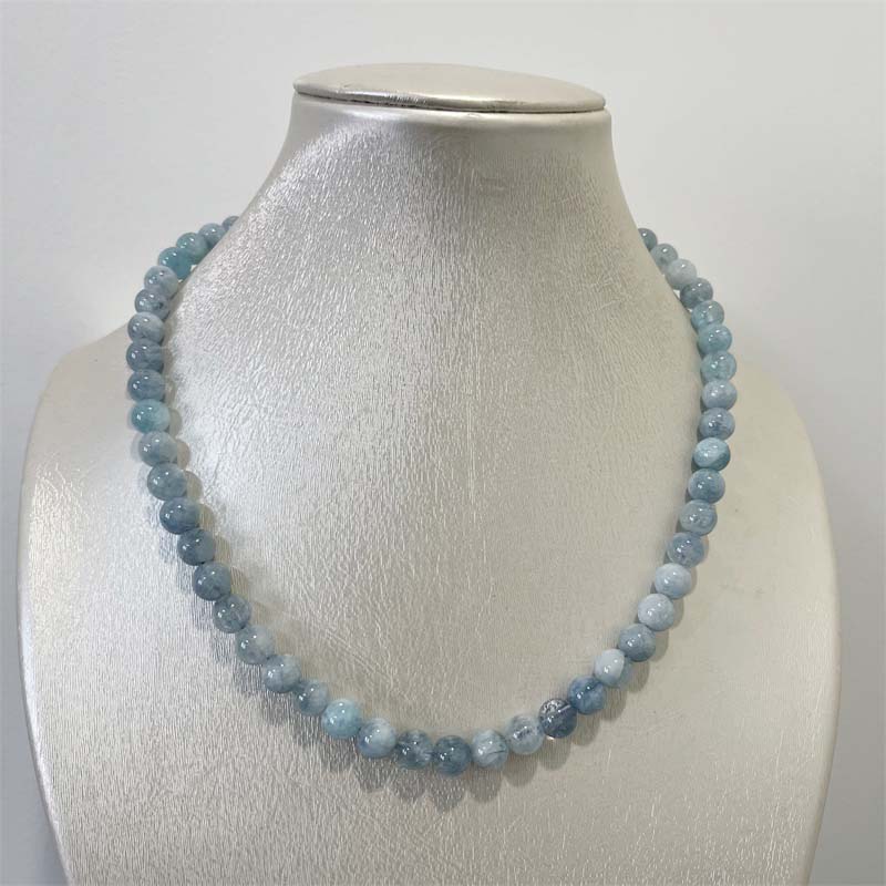 8MM Aquamarine Jade Necklace B - Yoga Health & Fitness Centre review and price