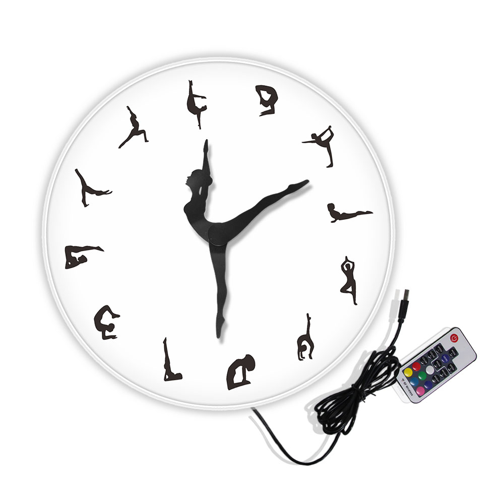 Yoga Postures Wall Clock GYM F - Yoga Fitness Watch review and price