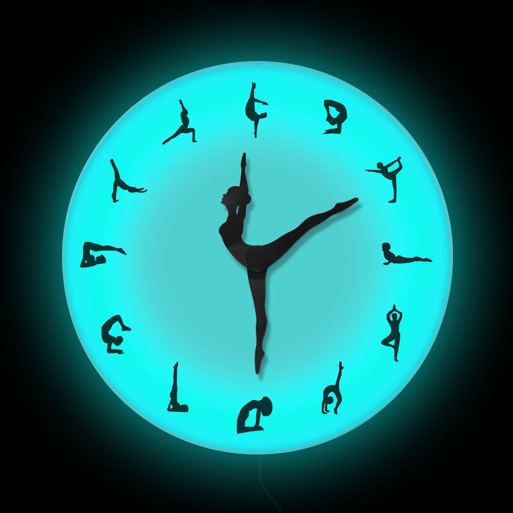Yoga Postures Wall Clock GYM F - Yoga Fitness Watch review and price