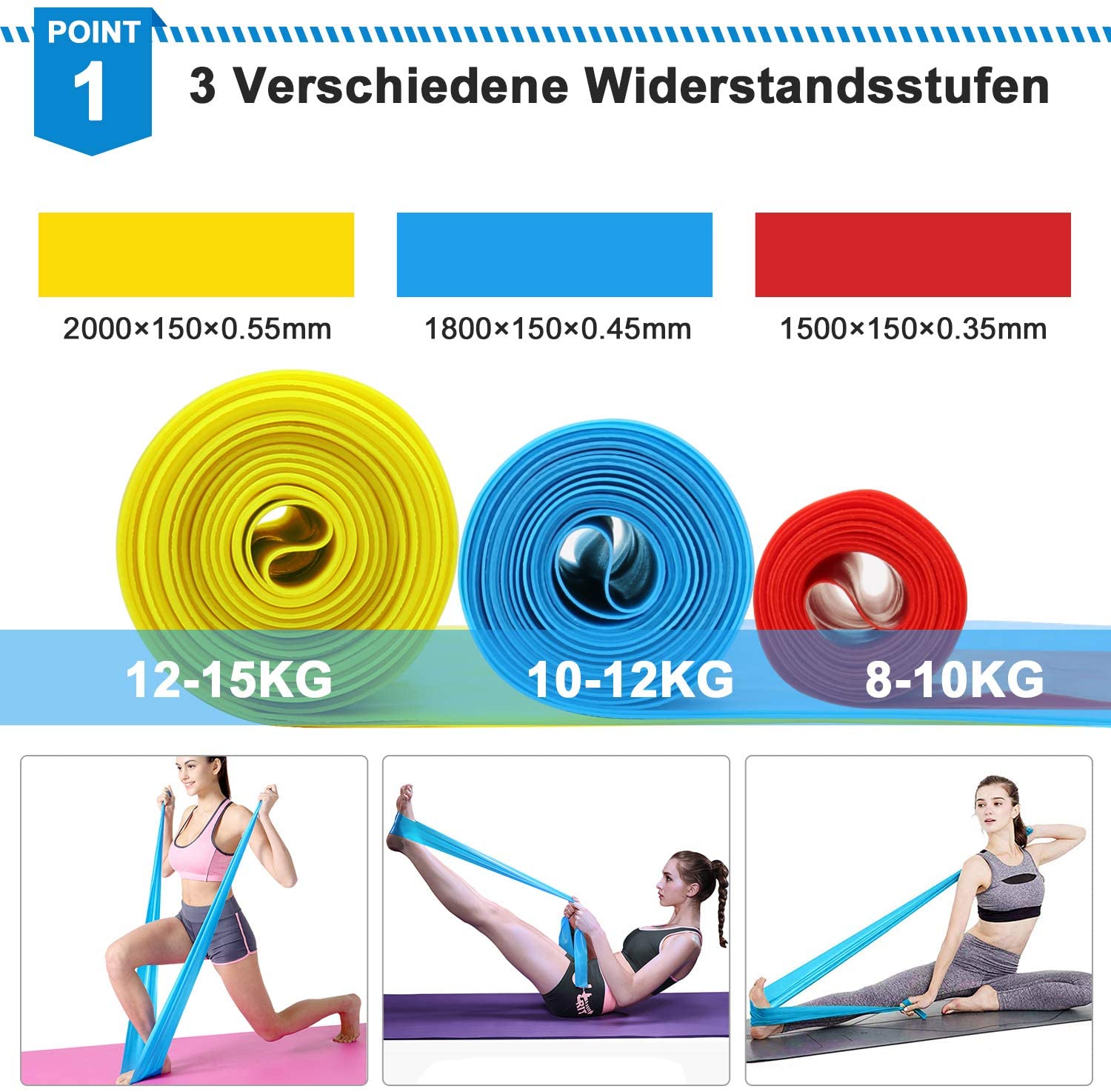 Elastic Fitness Bands 3Pcs Res - Yoga Fitness Resistance Band review and price