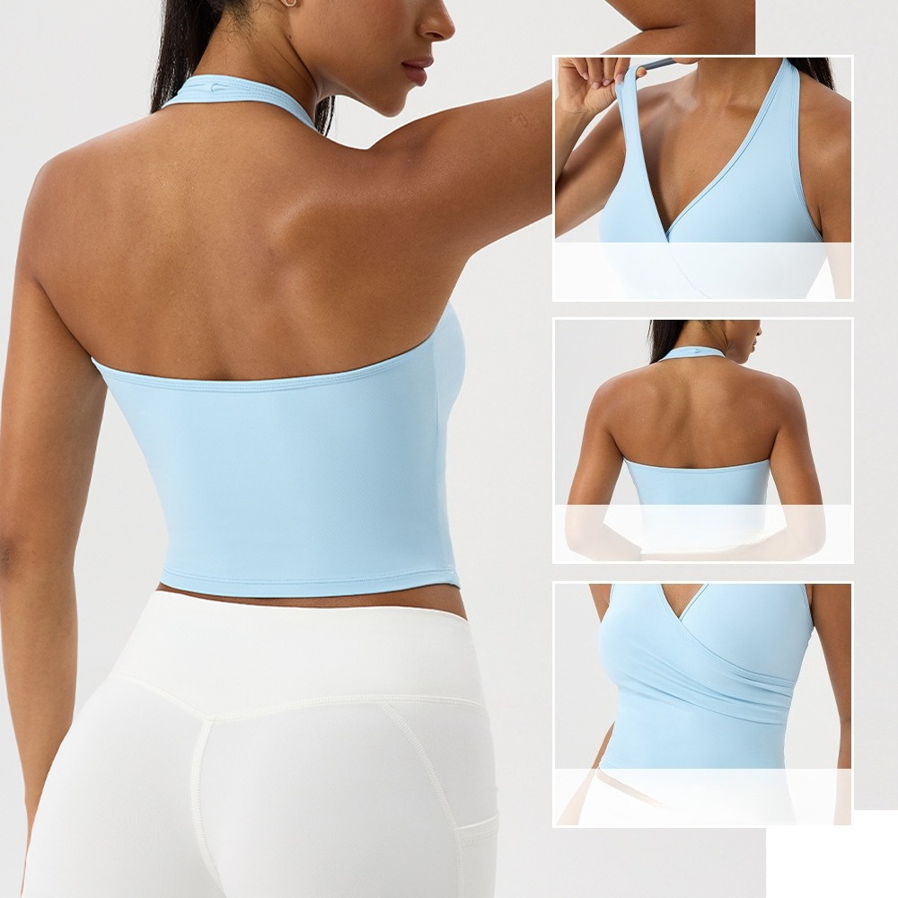 Women's Halter V Neck Yoga Tan - Yoga Và Fitness review and price