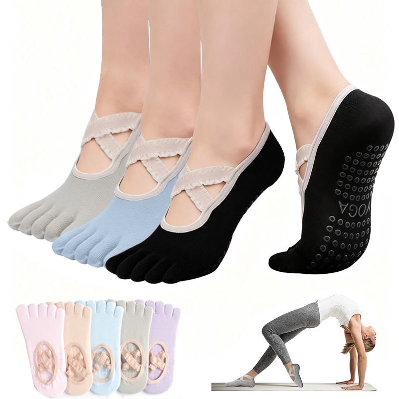 Ladies Non-Slip Pilates Socks  - Yoga Fitness Dance review and price