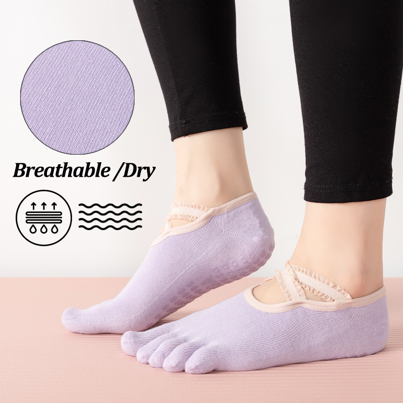 Ladies Non-Slip Pilates Socks  - Yoga Fitness Dance review and price