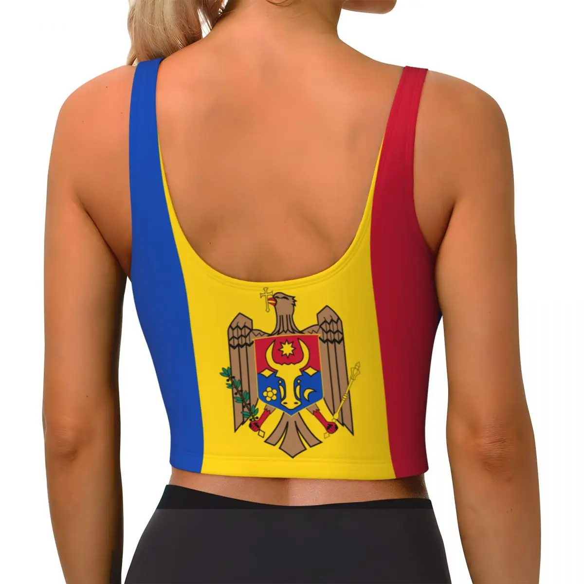 Moldova Flag Basic Tops Women  - Yoga Và Fitness review and price