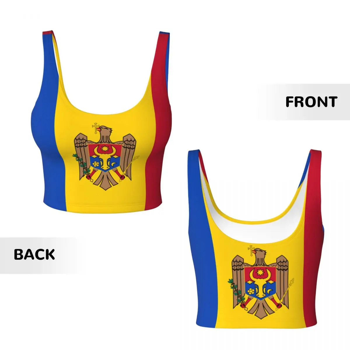 Moldova Flag Basic Tops Women  - Yoga Và Fitness review and price