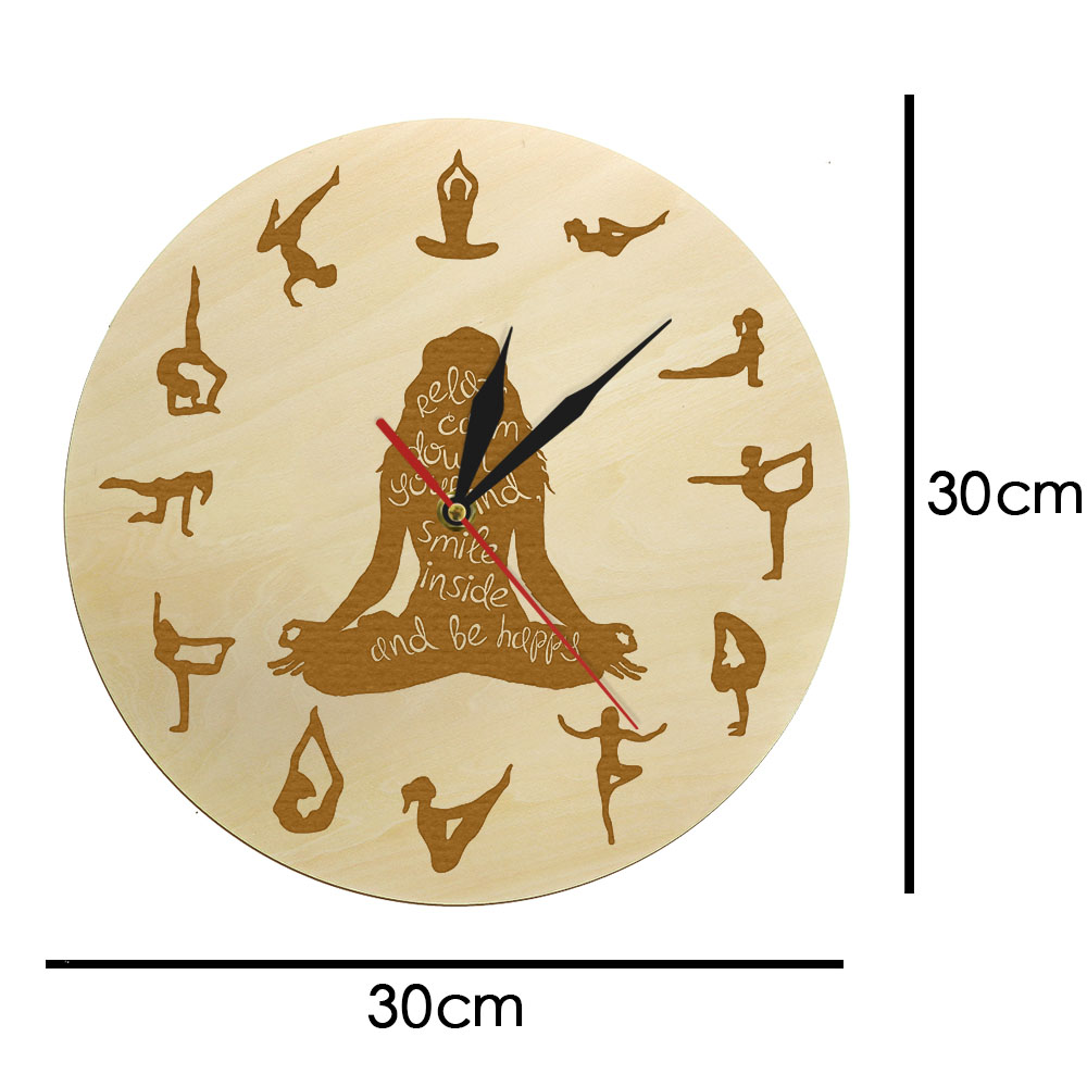 Yoga Pose Wooden Wall Clock Fi - Yoga Fitness Watch review and price