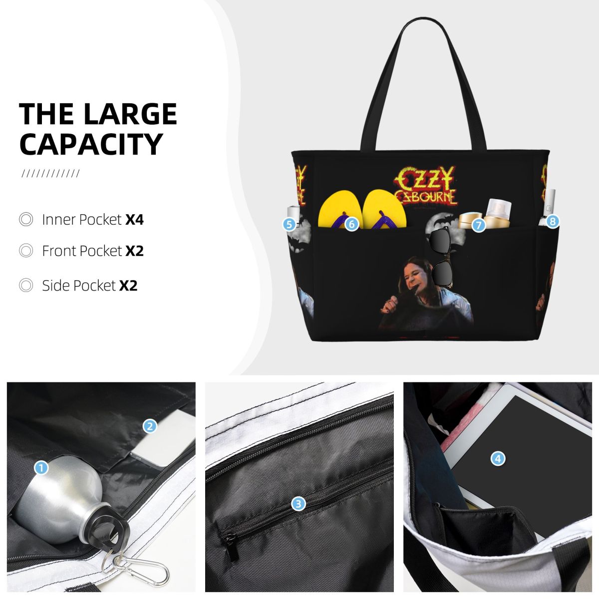 Ozzy Osbourne Merch Beach Tote - Yoga Fitness Merch review and price