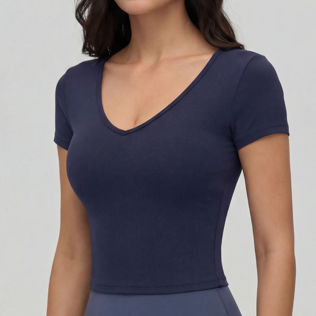 Women's V-neck short-sleeve yo - Yoga Và Fitness review and price