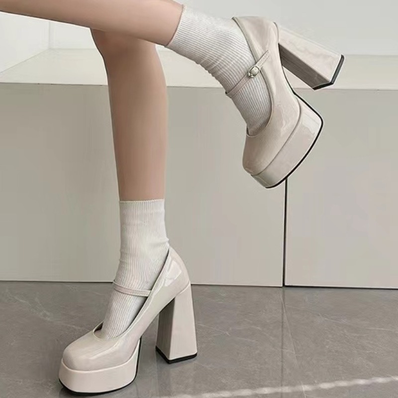 Women's Thick Heel Single Shoe - Resistance Bands review and price