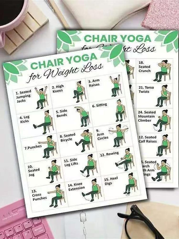 2 PCS Yoga Poster Home Exercis - Yoga Health & Fitness Centre review and price