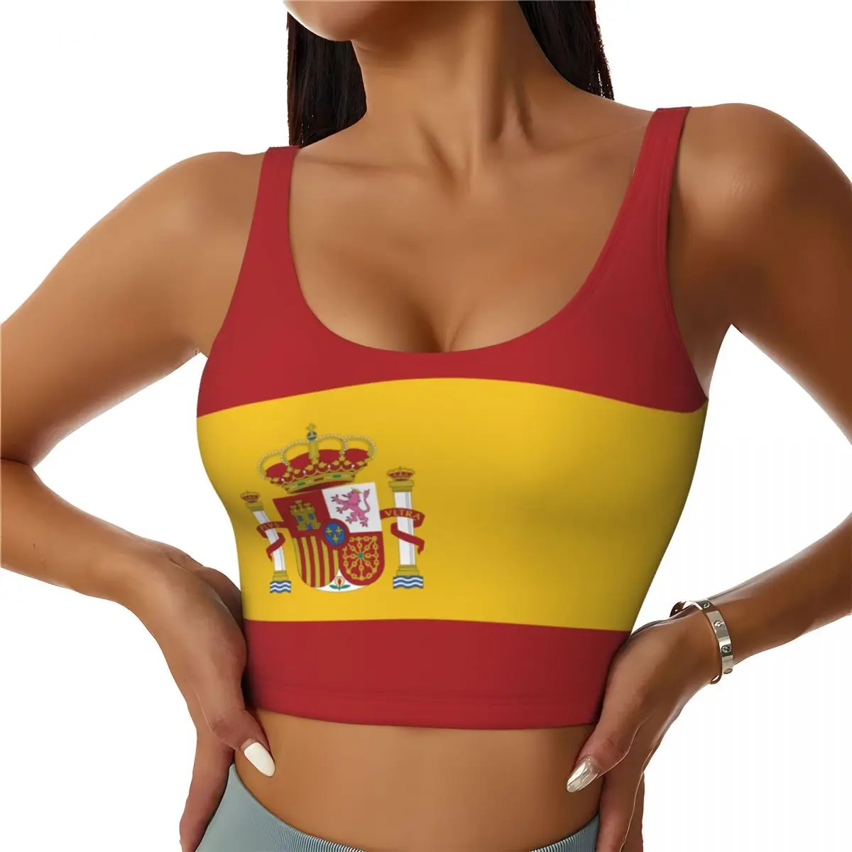 Spain Flag Basic Tops Women Sa - Yoga Và Fitness review and price