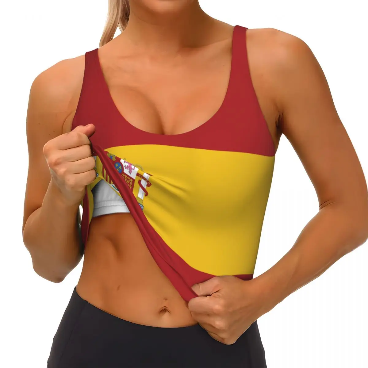 Spain Flag Basic Tops Women Sa - Yoga Và Fitness review and price